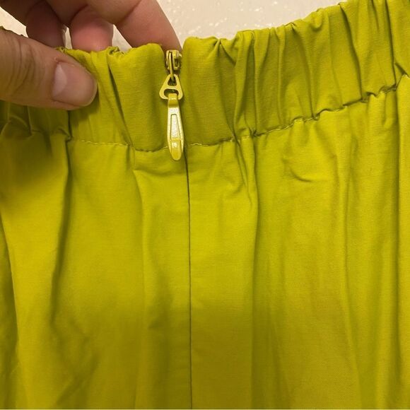 Eva Mendes lime green a line off the shoulder puff sleeve summer Dress boho L - Picture 9 of 15